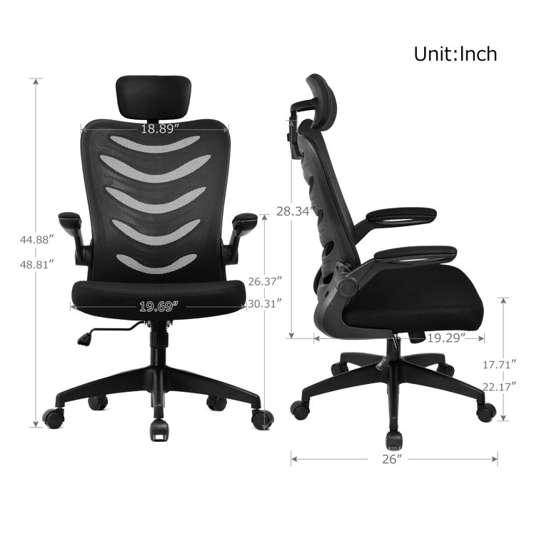 Marci Ergonomic Task Chair with Headrest Inbox Zero