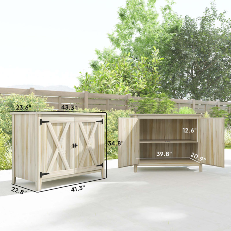 Armoire de rangement en bois pour l'extérieur, Chêne clair