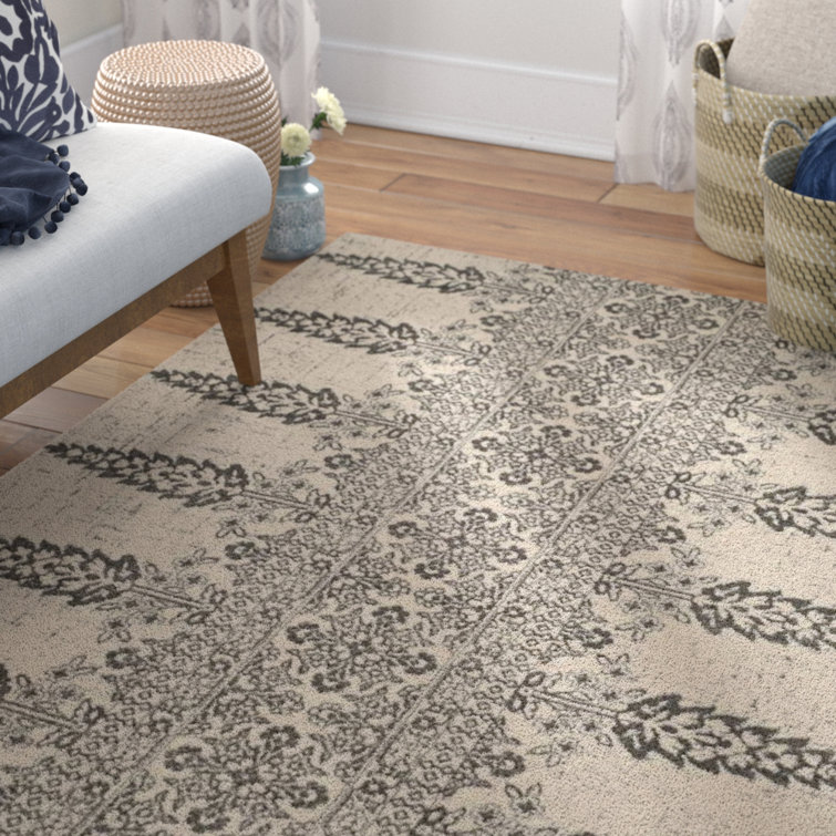 Annette Floral Ivory/Silver Area Rug