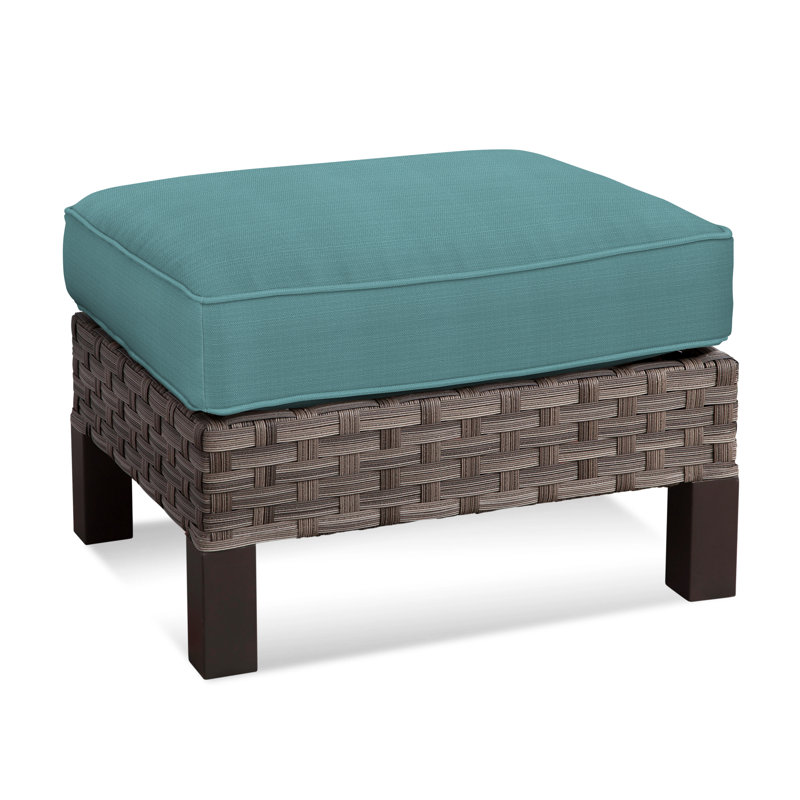 Repose-pieds d'extérieur avec coussins Luciano, Turquoise; 6359-54