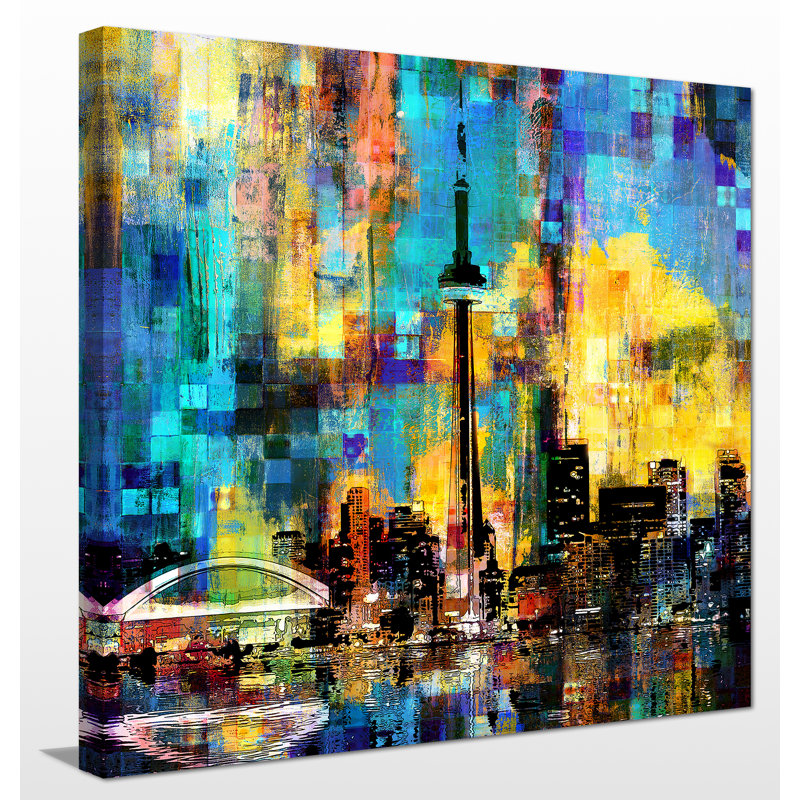« toronto horizon 4 », reproduction d’impression sur toile tendue, H 24 po x l 24 po x P 1 po