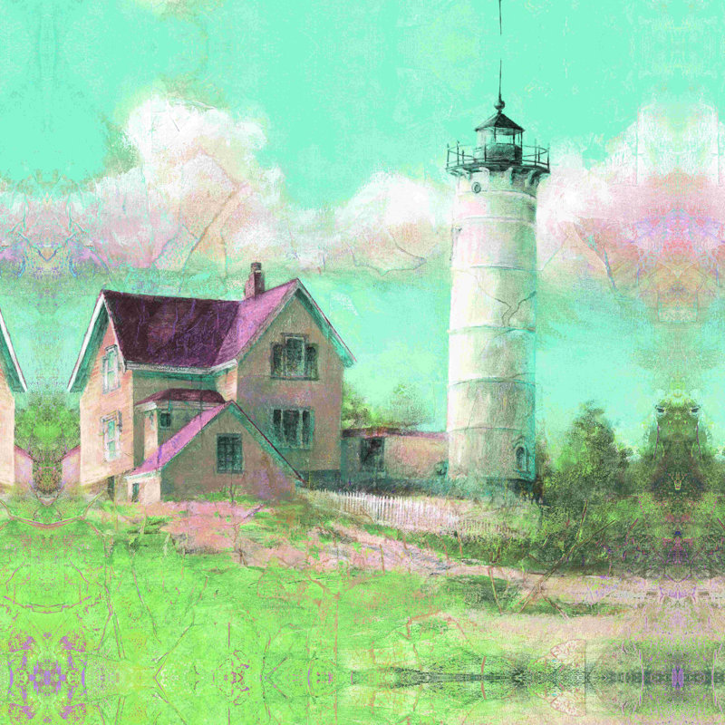 Phare rétro, H 20 po x l 20 po