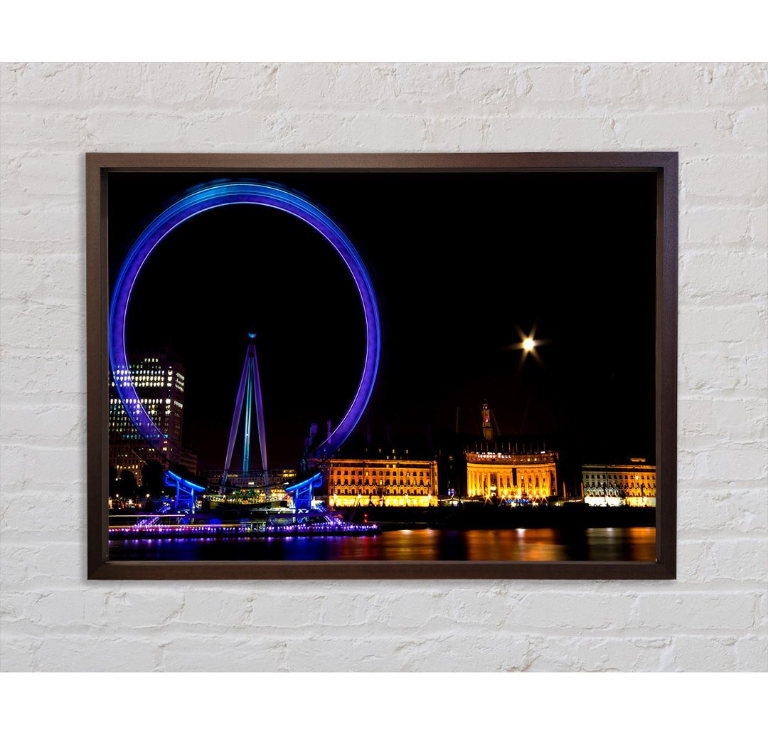 London Eye Blues In London - Einzelner Bilderrahmen Kunstdrucke auf Leinwand