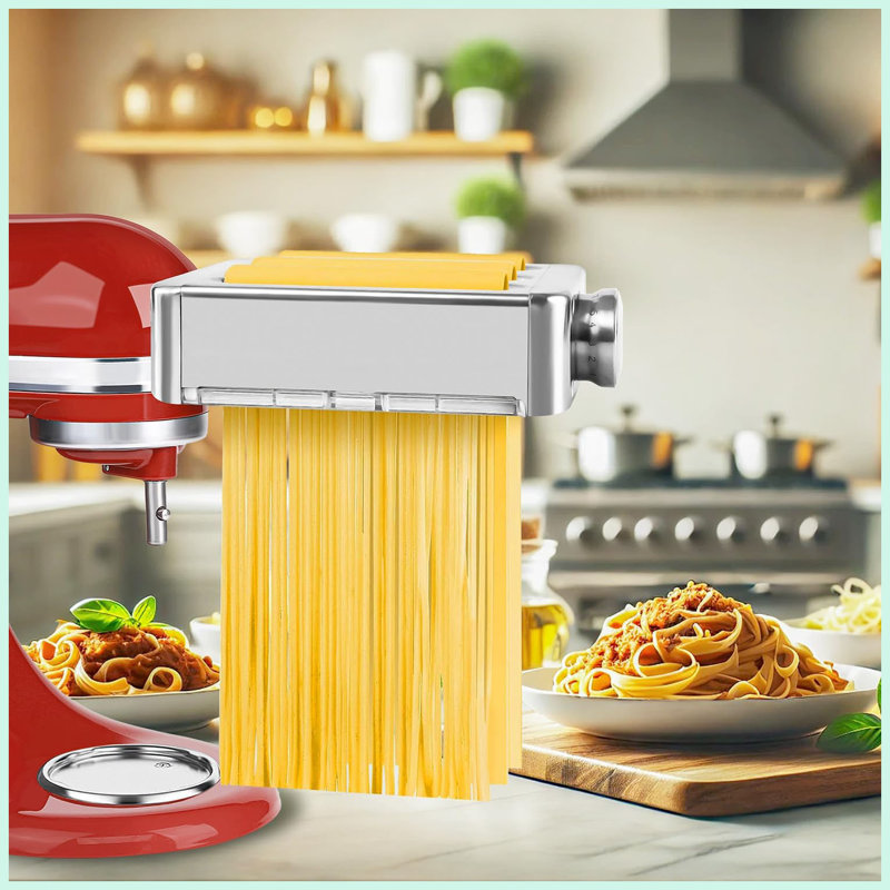 Stainless Steel 3-in-1 Pasta Attachment for KitchenAid Stand Mixers