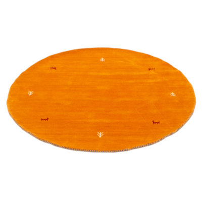 Kashkuli Gabbeh Burnt Orange Rug 3'11" x 3'11"