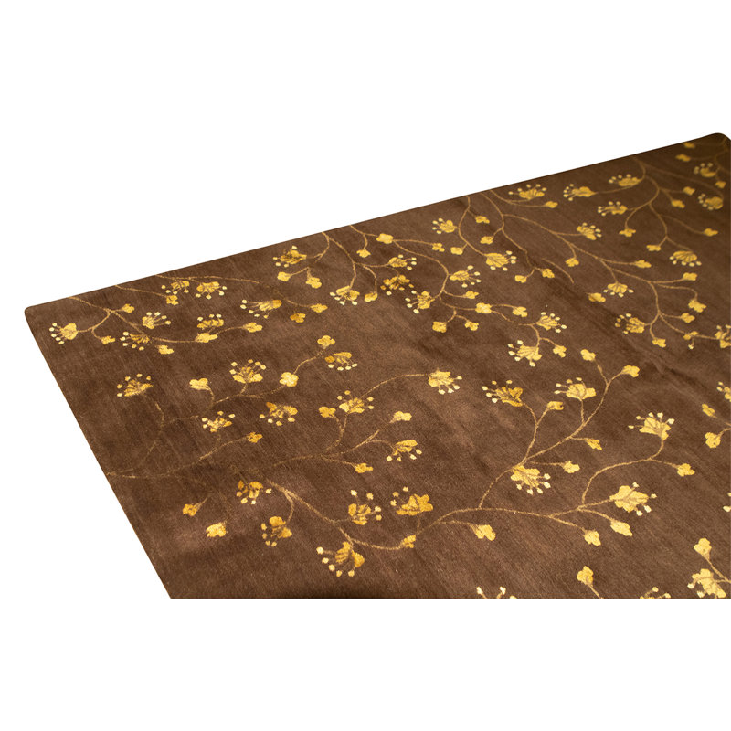 Tapis brun noué à la main de haute qualité