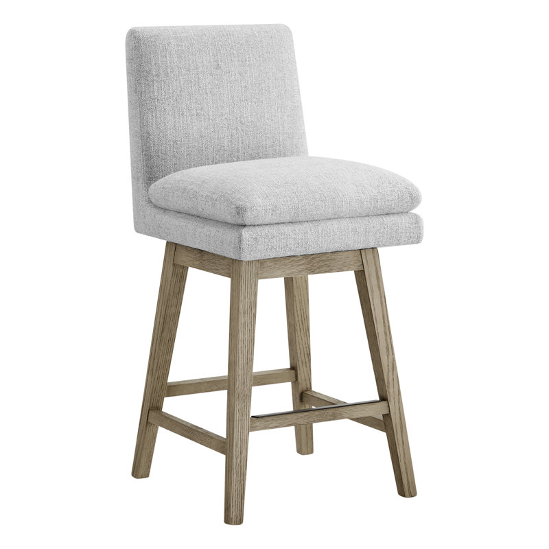 Tabouret de comptoir pivotant Bethea, Nathan gris chiné