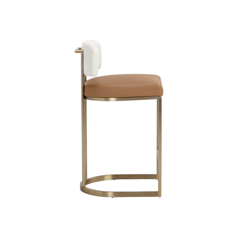 LARISSA BARSTOOL - NAPA COGNAC / RHEA LIGHT BARLEY, Counter Stool (26.5" Seat Height), Napa Cognac/Rhea Light Barley