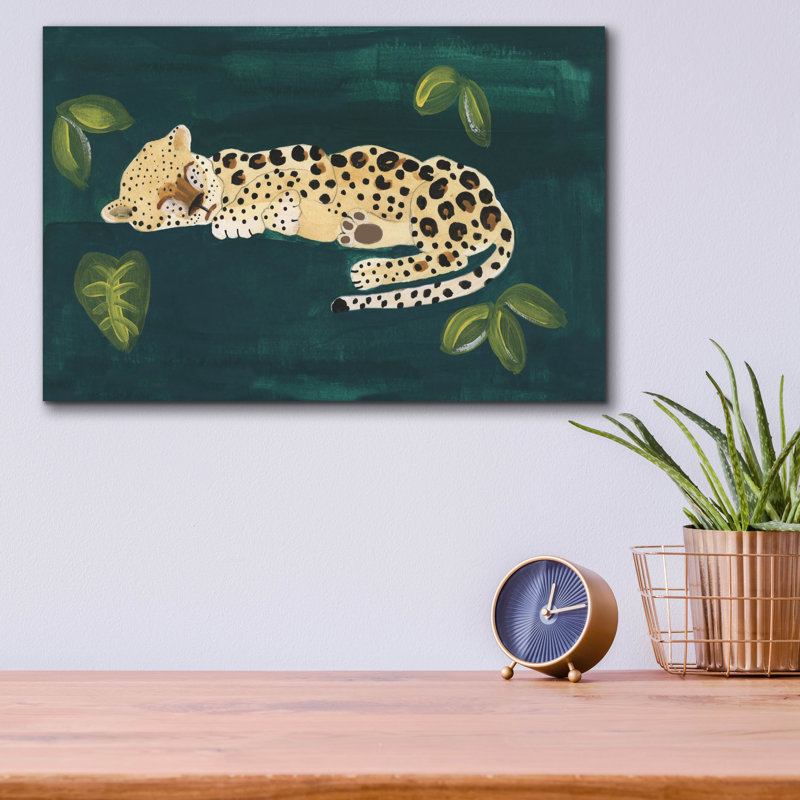  «Lethargic Leopard 2» par Alicia Longley, art mural en verre acrylique, 16 po x 12 po