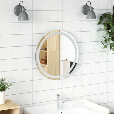 Miroir de salle de bain à DEL rond 19,7 po