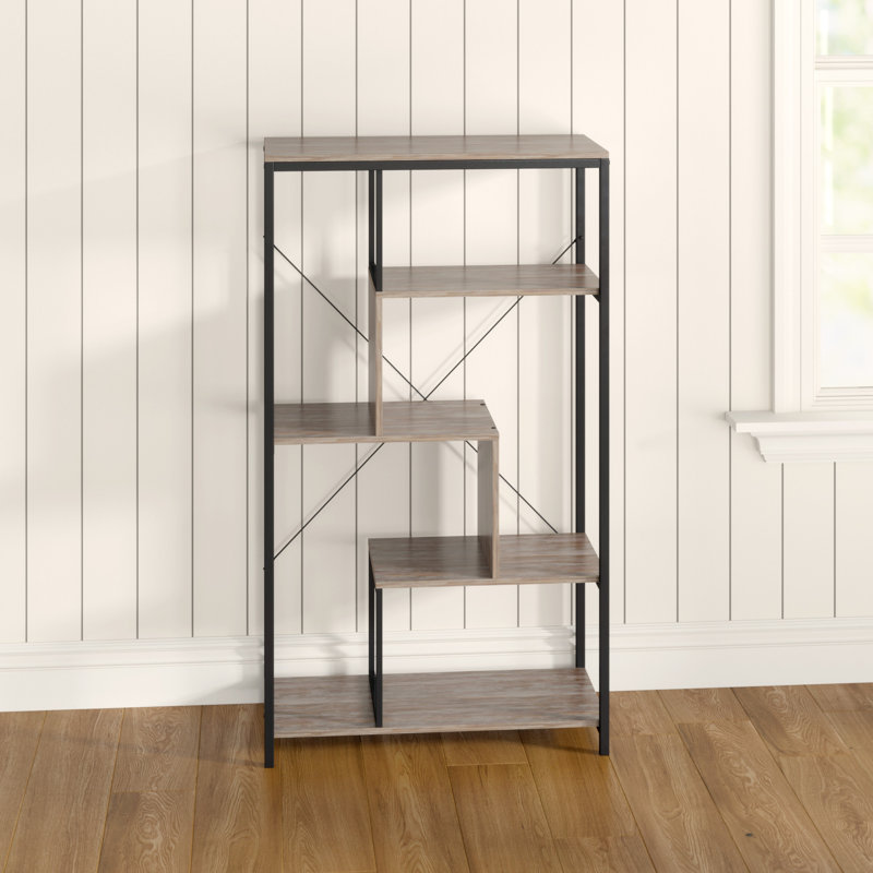 Chalfont 130cm H x 75cm W Steel Geometric Bookcase