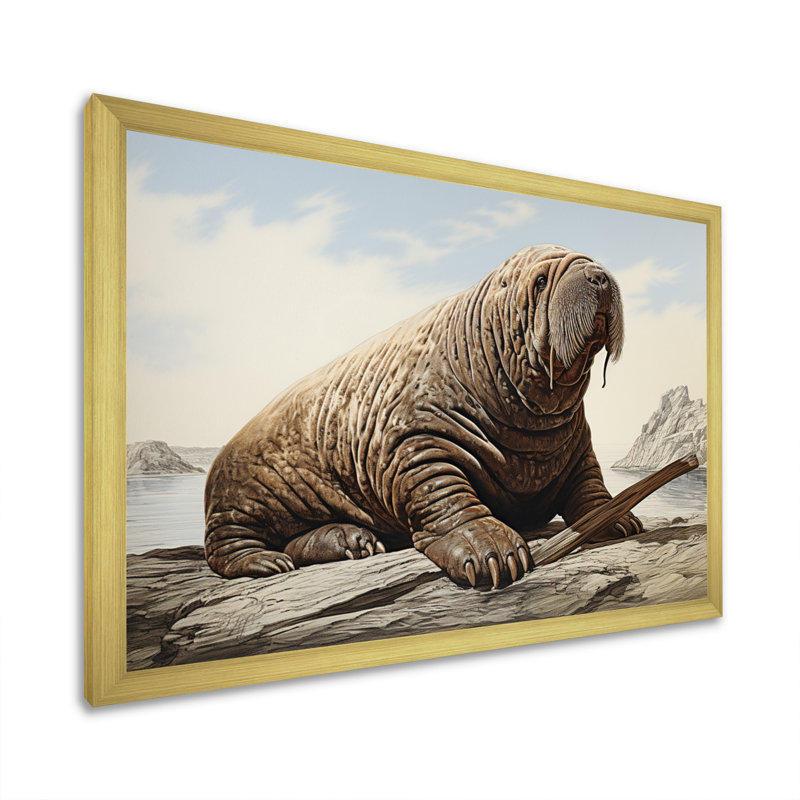 Morse de Regal sur toile, Cadre doré à une seule photo, H 34 po x l 44 po x P 1,5 po