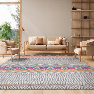 Felty 614 Area Rug In Grey / Ivory