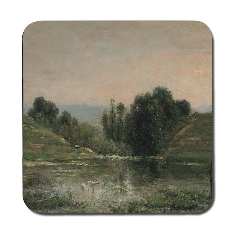 Placemat And Coaster Set With Landscape River Scene