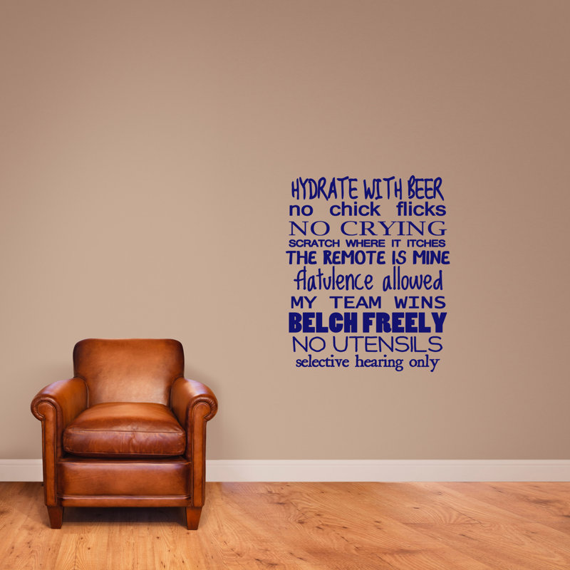 Text & Numbers Non-Wall Damaging, Navy Blue