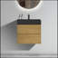 Meuble-lavabo mural 24 po en chêne naturel avec lavabo, grand meuble-lavabo flottant mural