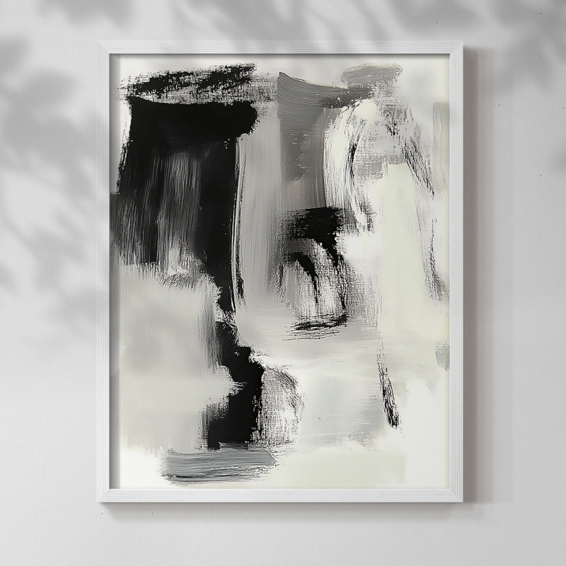 "ABSTRACT Series DCC XXVII" par J Paul, Blanc / Blanc, H 11 po x l 9 po