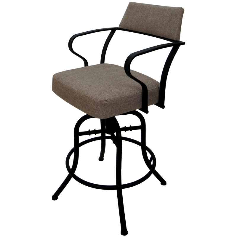 Tabouret de comptoir pivotant 26 po Chiyomi, Mélange de polyester - siège beige / structure n