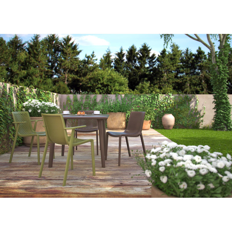 Beekat Outdoor Stacking Dining Side Chair, White