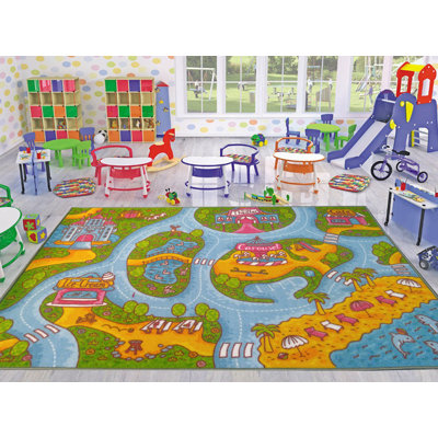 Pierce Green/Grey/Blue Area Rug