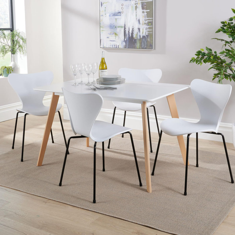 Callianna 4 - Person Dining Set, White
