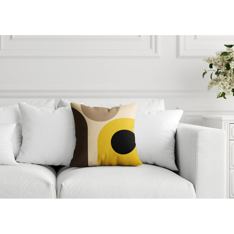 Coussin intérieur / extérieur en polyester filé Yenz, 15 po x 15 po, Jaune