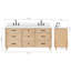 ARIEL Monroe 73 Double Sink Bathroom Vanity with Pure Quartz Top-1315554759