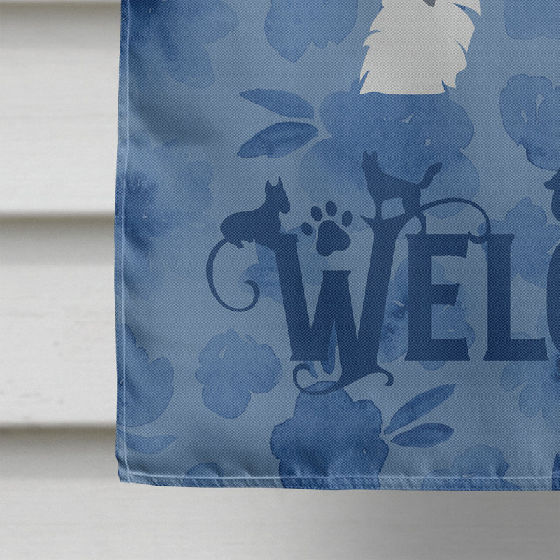 Caniche en polyester à 2 côtés 40 x 28 po standard welcome drapeau maison, Petit chien lion 1