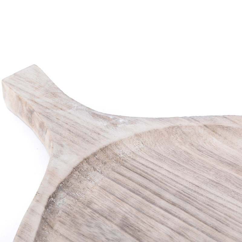 Plateau de service en bois en forme de feuille, Gris, H 1 po x l 15,75 po x P 11 po