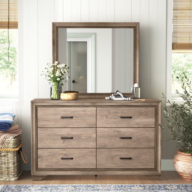 Eleora 58'' W 6 - Drawer Dresser with Mirror