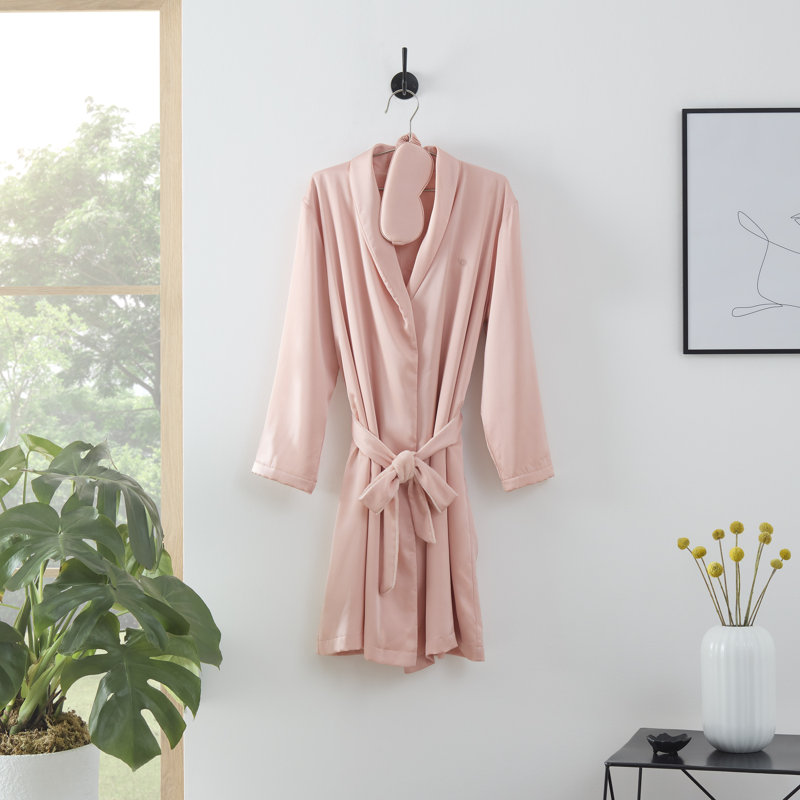 Ensemble de peignoir en satin Clean Clean Home, L, Rosé