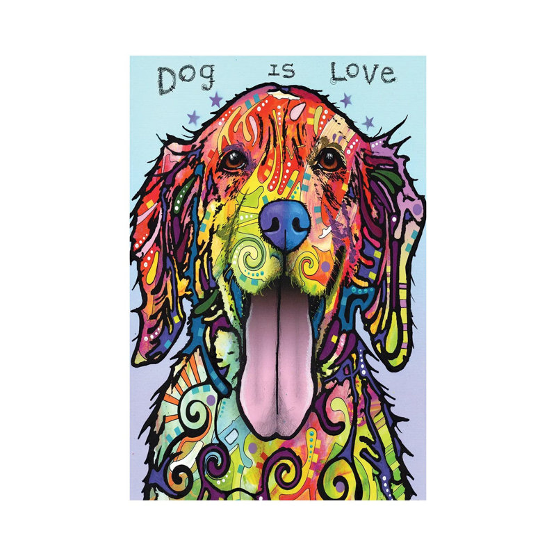 Dog Is Love by Dean Russo - Print on Canvas, Black Framed, 152.5 cm H x 101.5 cm W