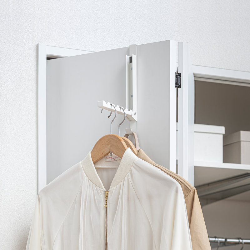 White Steel Over-the-Door Folding Hook Rack