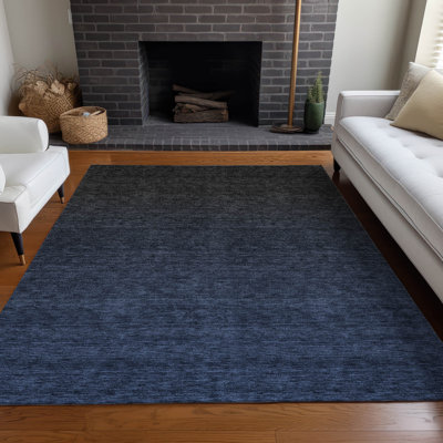 Premium Machine Washable Prisco Navy Rug