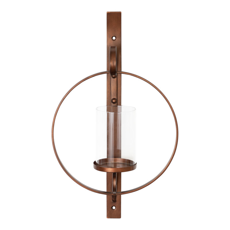 Doria 21.75" Glass Wall Sconce, Bronze