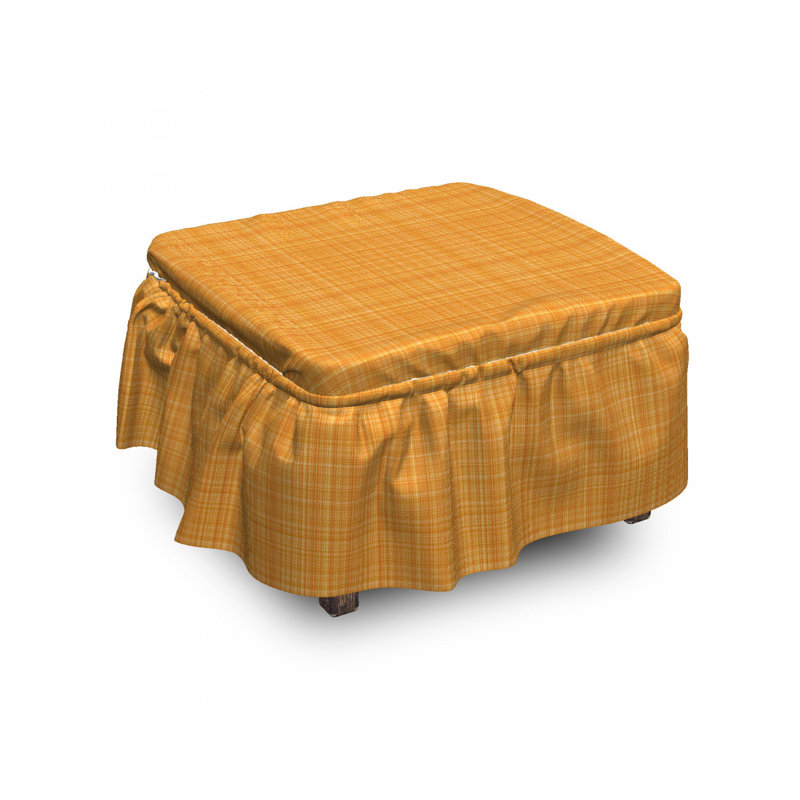 Ensemble de housse pour repose-pieds à coussins carrés à texture abstraite rayée 2 pièces