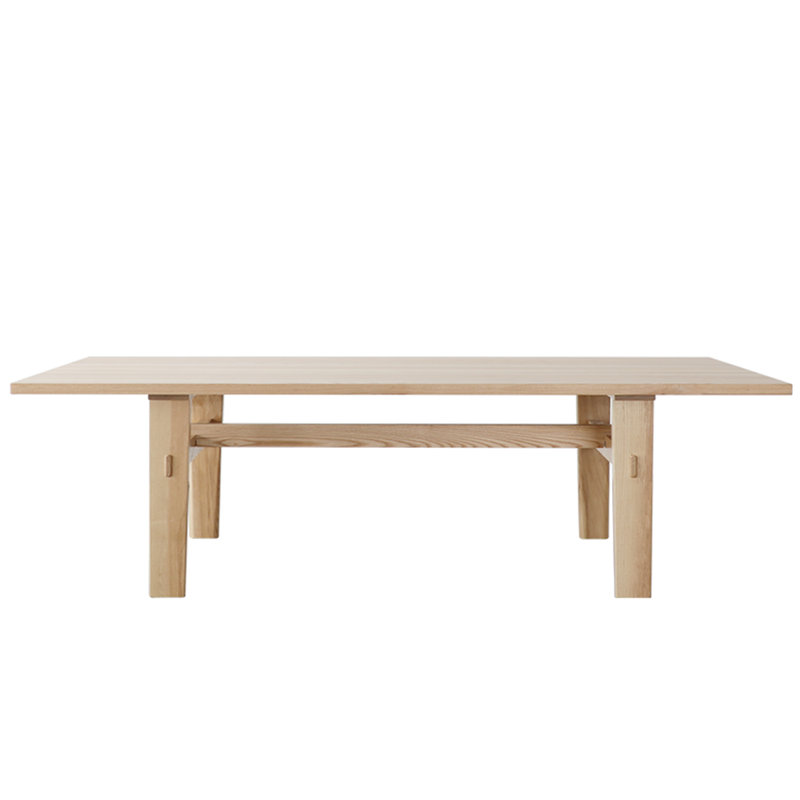 Table de salle à manger moderne et simple en bois massif, H 29,5 po x L 86,6 po x l 35,4 po