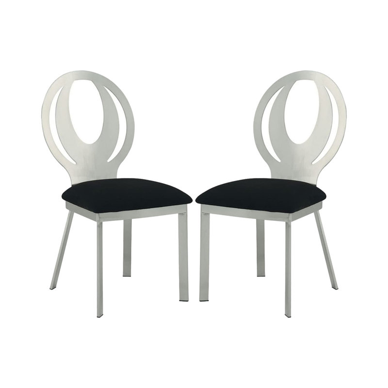 Ensemble de 2 chaises d'appoint en microfibre et en métal