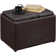 Saribel 22.75" Wide Faux Leather Rectangle Ottoman with Reversible Tray
