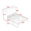 Lit escamotable double avec finition en rotin, port USB et amplement de rangement