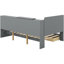 Lit plateforme élégant avec rangement tête de lit simple, tablettes, 2 tiroirs, chambre à coucher en bois Grace