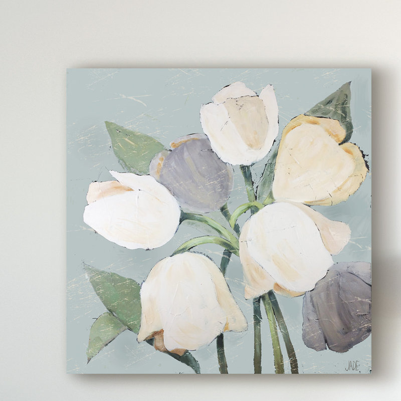 « french tulipe i », peinture sur toile tendue, H 35 po x l 35 po x P 2 po