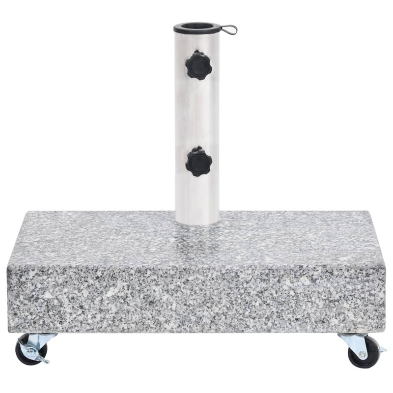Gray Granite Wheeled Umbrella Base with Stainless Steel Tube
