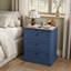 Table de chevet bleue avec station de charge Farmhouse-132895672-133335712