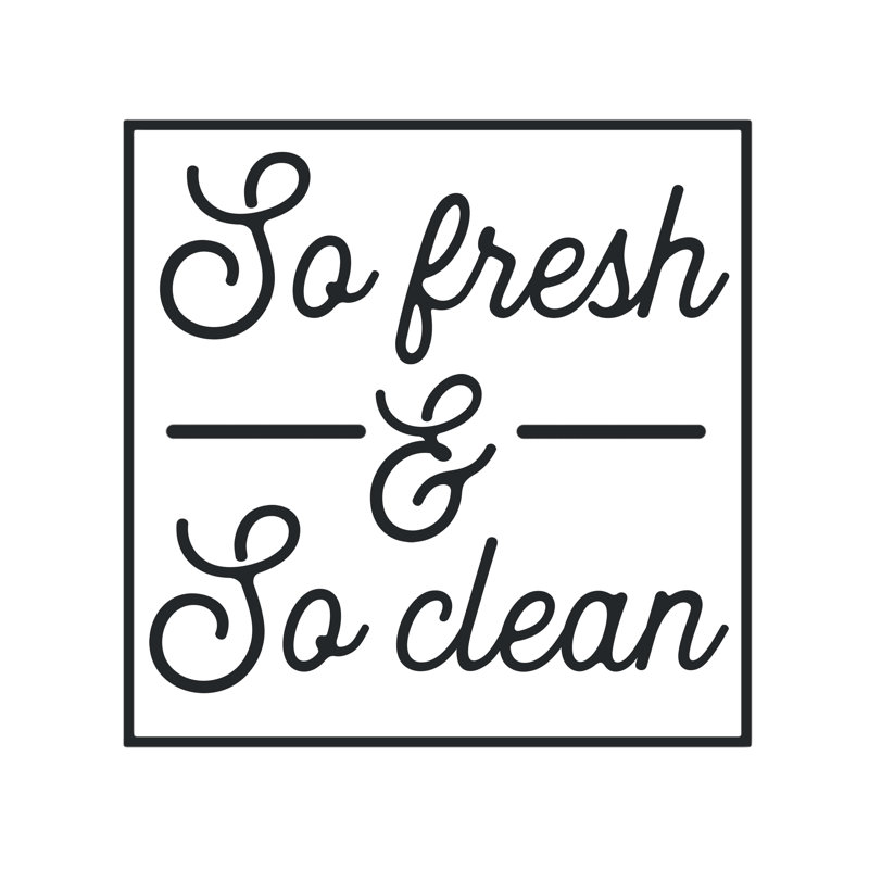 «Fresh And Clean», art textuel sur toile tendue, H 20 po x l 20 po