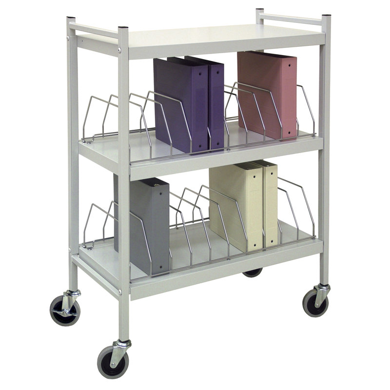 43.75'' H x 34.5'' W File Cart with Wheels, Light grey
