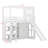 Twin Size Loft Bed With Wardrobe And Storage Shelves, Wooden Loft Bed Frame With Slide And LED