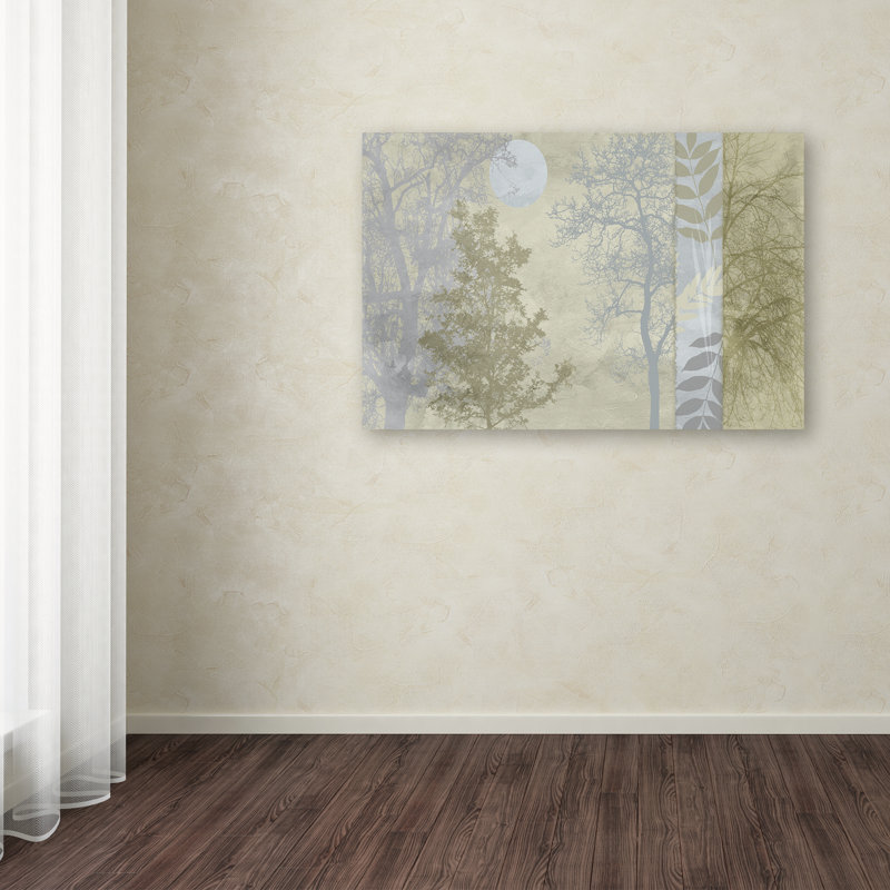 Gray and Tan Tree Language Canvas Art, 15" x 20"