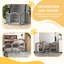 Freestanding Pet Gate Barrier 3 Pannel with Support Feet Light Grey