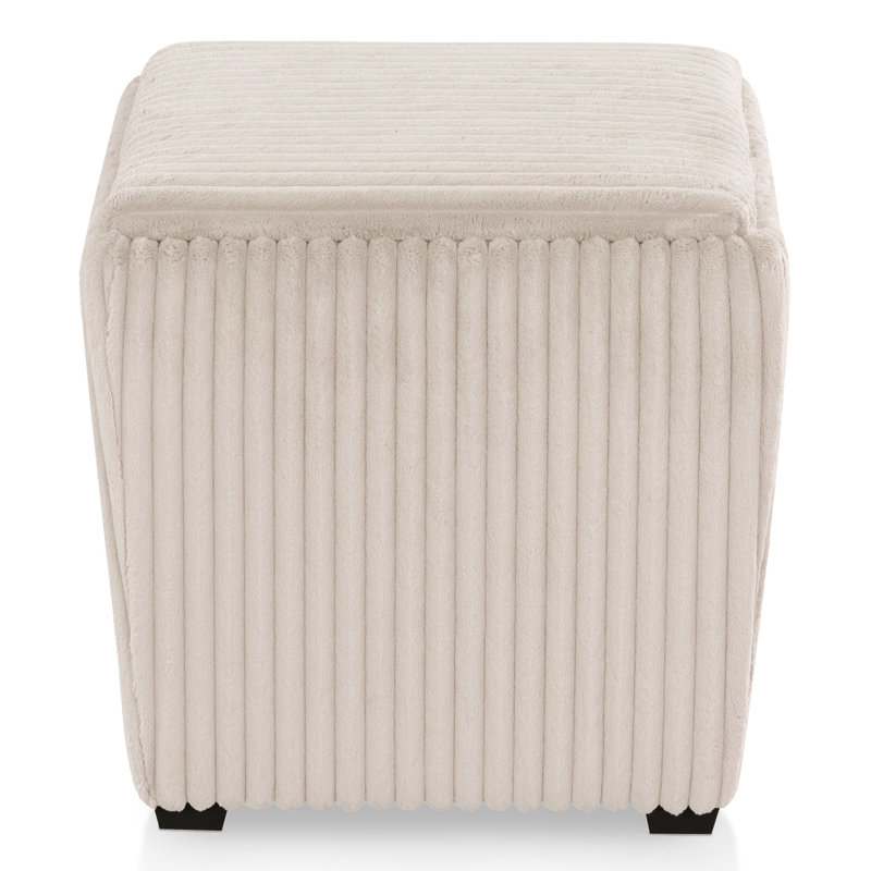 Simone Square Storage Ottoman, Beige